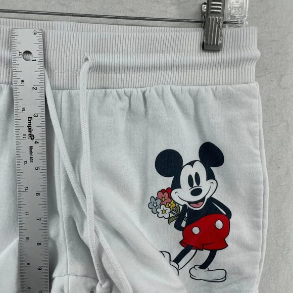 DisneyMickey Mouse Short Girls Sz 3/5 White  Pull On Stretch High Waist Fleece - Picture 4 of 7